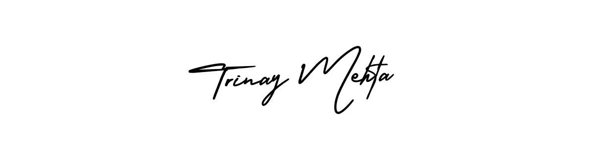 How to make Trinay Mehta name signature. Use AmerikaSignatureDemo-Regular style for creating short signs online. This is the latest handwritten sign. Trinay Mehta signature style 3 images and pictures png