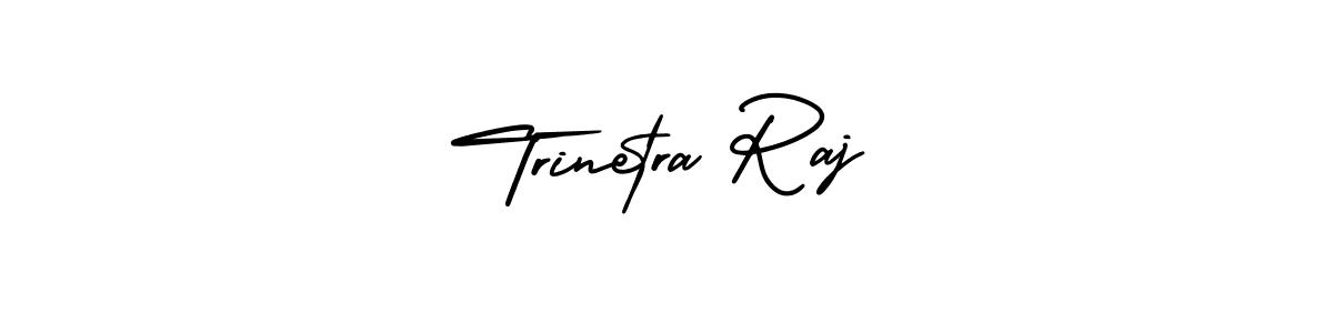 You should practise on your own different ways (AmerikaSignatureDemo-Regular) to write your name (Trinetra Raj) in signature. don't let someone else do it for you. Trinetra Raj signature style 3 images and pictures png