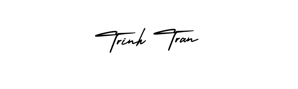 You should practise on your own different ways (AmerikaSignatureDemo-Regular) to write your name (Trinh Tran) in signature. don't let someone else do it for you. Trinh Tran signature style 3 images and pictures png