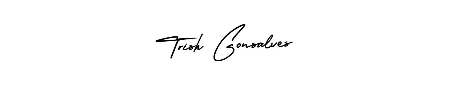 Make a beautiful signature design for name Trish Gonsalves. With this signature (AmerikaSignatureDemo-Regular) style, you can create a handwritten signature for free. Trish Gonsalves signature style 3 images and pictures png