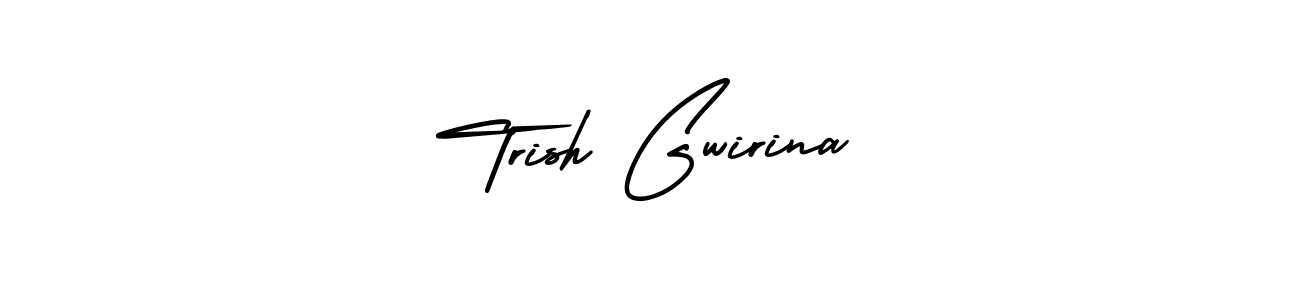 This is the best signature style for the Trish Gwirina name. Also you like these signature font (AmerikaSignatureDemo-Regular). Mix name signature. Trish Gwirina signature style 3 images and pictures png