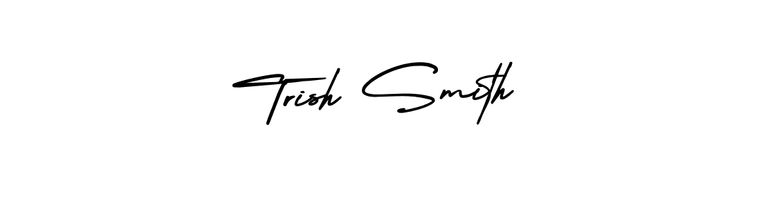 Make a short Trish Smith signature style. Manage your documents anywhere anytime using AmerikaSignatureDemo-Regular. Create and add eSignatures, submit forms, share and send files easily. Trish Smith signature style 3 images and pictures png