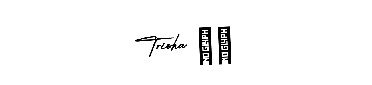 This is the best signature style for the Trisha ❤️ name. Also you like these signature font (AmerikaSignatureDemo-Regular). Mix name signature. Trisha ❤️ signature style 3 images and pictures png