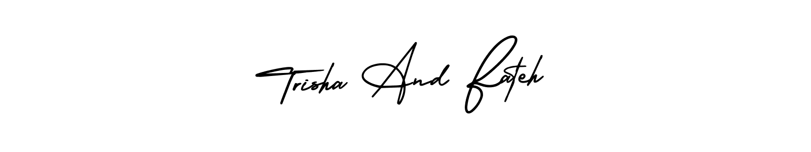 Also we have Trisha And Fateh name is the best signature style. Create professional handwritten signature collection using AmerikaSignatureDemo-Regular autograph style. Trisha And Fateh signature style 3 images and pictures png