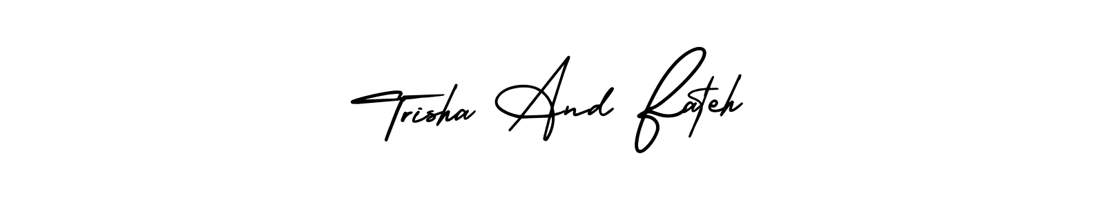 Also we have Trisha And Fateh name is the best signature style. Create professional handwritten signature collection using AmerikaSignatureDemo-Regular autograph style. Trisha And Fateh signature style 3 images and pictures png