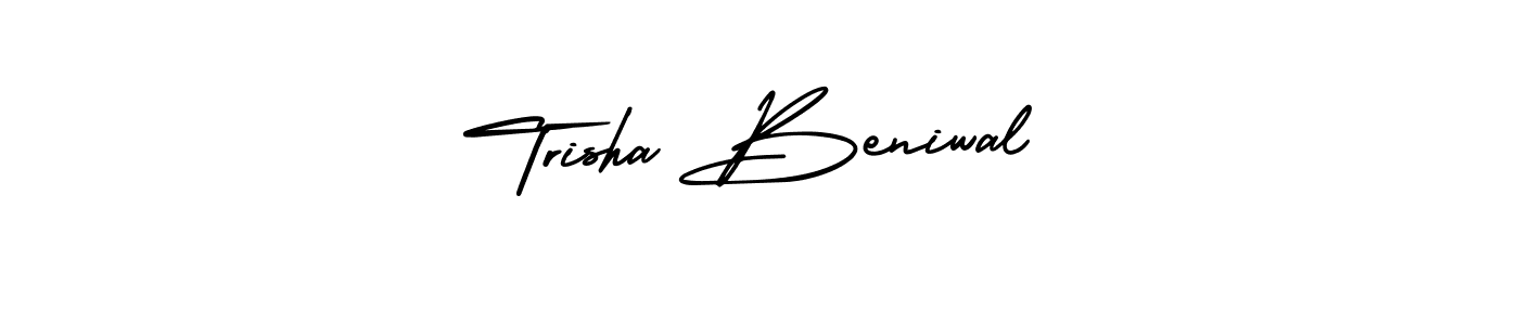 How to Draw Trisha Beniwal signature style? AmerikaSignatureDemo-Regular is a latest design signature styles for name Trisha Beniwal. Trisha Beniwal signature style 3 images and pictures png