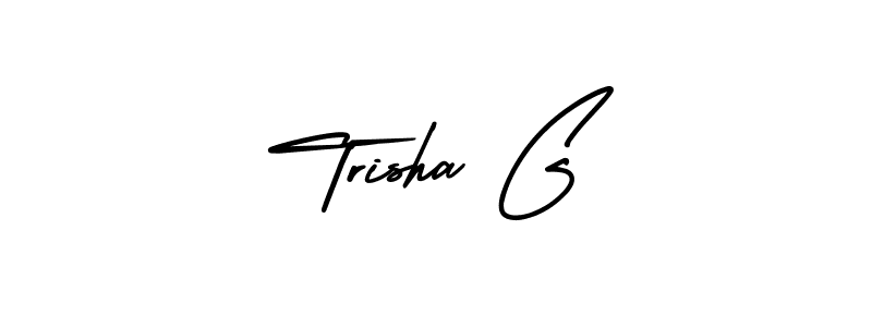 How to make Trisha G name signature. Use AmerikaSignatureDemo-Regular style for creating short signs online. This is the latest handwritten sign. Trisha G signature style 3 images and pictures png