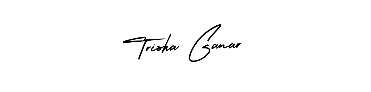 How to make Trisha Ganar name signature. Use AmerikaSignatureDemo-Regular style for creating short signs online. This is the latest handwritten sign. Trisha Ganar signature style 3 images and pictures png