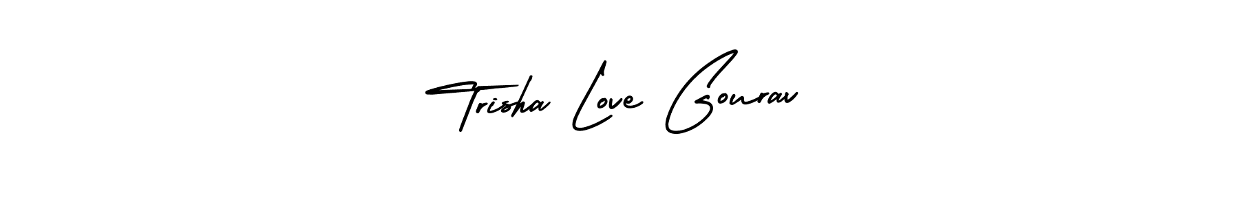 The best way (AmerikaSignatureDemo-Regular) to make a short signature is to pick only two or three words in your name. The name Trisha Love Gourav include a total of six letters. For converting this name. Trisha Love Gourav signature style 3 images and pictures png