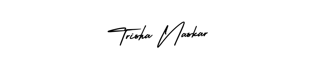 How to make Trisha Naskar name signature. Use AmerikaSignatureDemo-Regular style for creating short signs online. This is the latest handwritten sign. Trisha Naskar signature style 3 images and pictures png