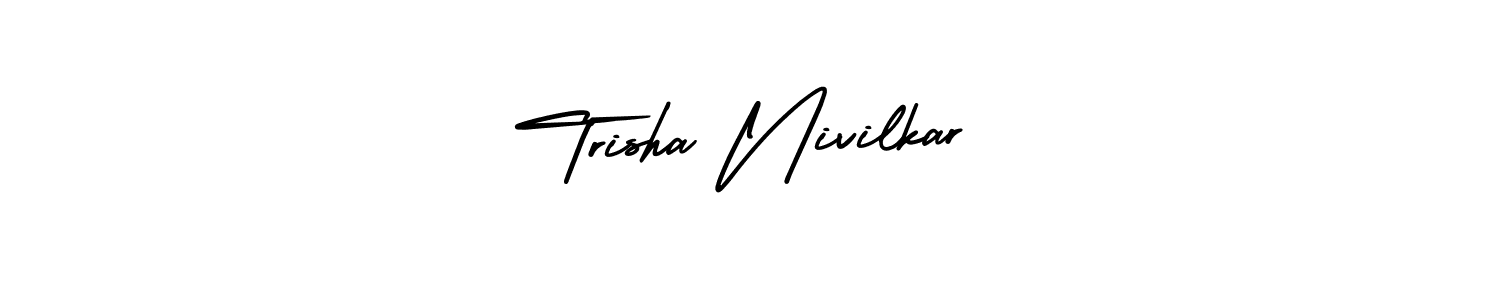 Check out images of Autograph of Trisha Nivilkar name. Actor Trisha Nivilkar Signature Style. AmerikaSignatureDemo-Regular is a professional sign style online. Trisha Nivilkar signature style 3 images and pictures png