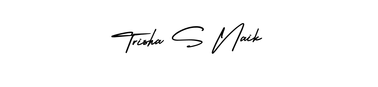 It looks lik you need a new signature style for name Trisha S Naik. Design unique handwritten (AmerikaSignatureDemo-Regular) signature with our free signature maker in just a few clicks. Trisha S Naik signature style 3 images and pictures png