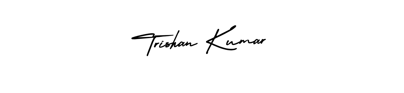 This is the best signature style for the Trishan Kumar name. Also you like these signature font (AmerikaSignatureDemo-Regular). Mix name signature. Trishan Kumar signature style 3 images and pictures png