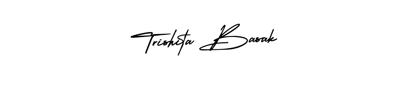How to Draw Trishita Basak signature style? AmerikaSignatureDemo-Regular is a latest design signature styles for name Trishita Basak. Trishita Basak signature style 3 images and pictures png