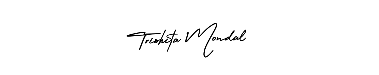 Trishita Mondal stylish signature style. Best Handwritten Sign (AmerikaSignatureDemo-Regular) for my name. Handwritten Signature Collection Ideas for my name Trishita Mondal. Trishita Mondal signature style 3 images and pictures png