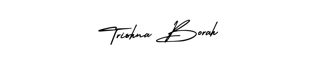 AmerikaSignatureDemo-Regular is a professional signature style that is perfect for those who want to add a touch of class to their signature. It is also a great choice for those who want to make their signature more unique. Get Trishna Borah name to fancy signature for free. Trishna Borah signature style 3 images and pictures png