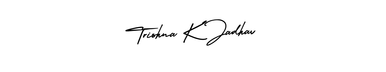 It looks lik you need a new signature style for name Trishna K Jadhav. Design unique handwritten (AmerikaSignatureDemo-Regular) signature with our free signature maker in just a few clicks. Trishna K Jadhav signature style 3 images and pictures png