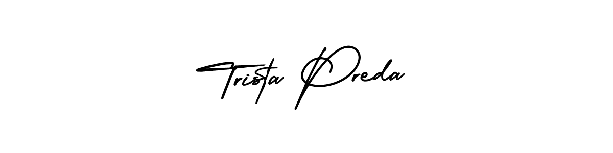 It looks lik you need a new signature style for name Trista Preda. Design unique handwritten (AmerikaSignatureDemo-Regular) signature with our free signature maker in just a few clicks. Trista Preda signature style 3 images and pictures png