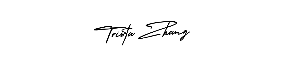 How to make Trista Zhang name signature. Use AmerikaSignatureDemo-Regular style for creating short signs online. This is the latest handwritten sign. Trista Zhang signature style 3 images and pictures png