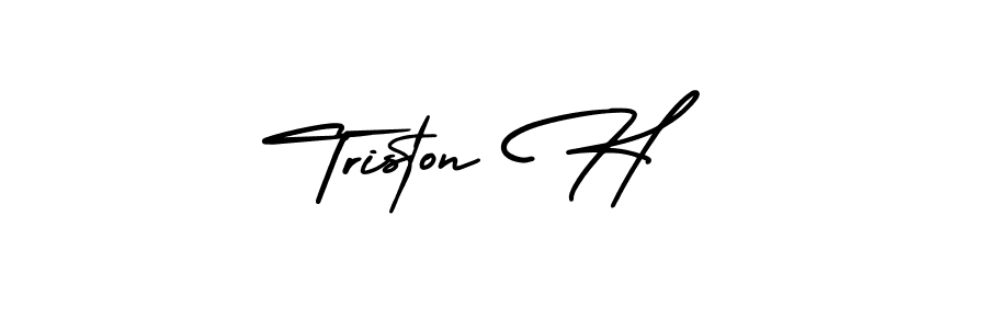 How to make Triston H signature? AmerikaSignatureDemo-Regular is a professional autograph style. Create handwritten signature for Triston H name. Triston H signature style 3 images and pictures png