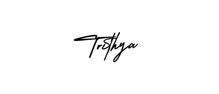 AmerikaSignatureDemo-Regular is a professional signature style that is perfect for those who want to add a touch of class to their signature. It is also a great choice for those who want to make their signature more unique. Get Trithya name to fancy signature for free. Trithya signature style 3 images and pictures png