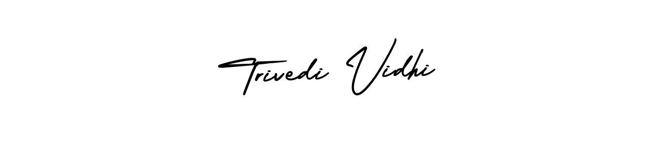 Also You can easily find your signature by using the search form. We will create Trivedi Vidhi name handwritten signature images for you free of cost using AmerikaSignatureDemo-Regular sign style. Trivedi Vidhi signature style 3 images and pictures png