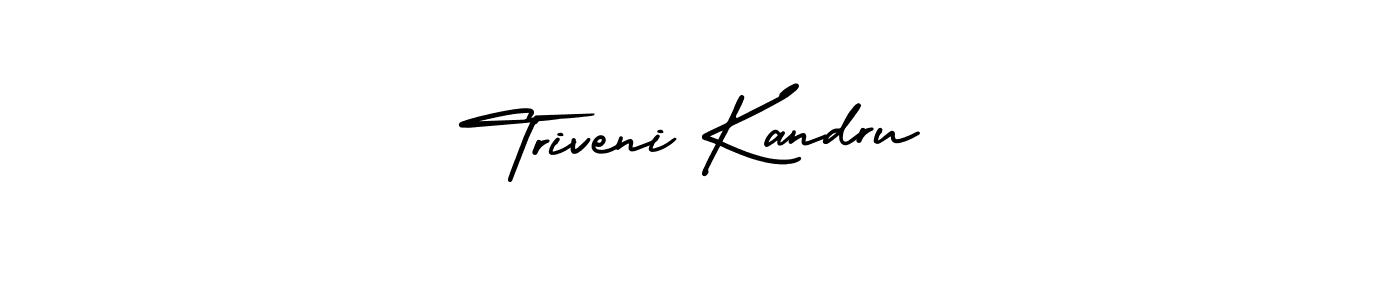 How to make Triveni Kandru signature? AmerikaSignatureDemo-Regular is a professional autograph style. Create handwritten signature for Triveni Kandru name. Triveni Kandru signature style 3 images and pictures png