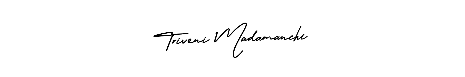 Design your own signature with our free online signature maker. With this signature software, you can create a handwritten (AmerikaSignatureDemo-Regular) signature for name Triveni Madamanchi. Triveni Madamanchi signature style 3 images and pictures png