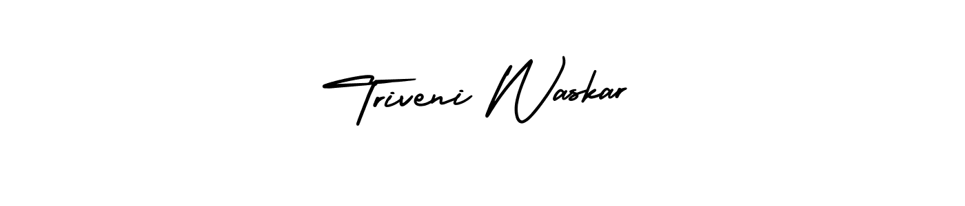 Triveni Waskar stylish signature style. Best Handwritten Sign (AmerikaSignatureDemo-Regular) for my name. Handwritten Signature Collection Ideas for my name Triveni Waskar. Triveni Waskar signature style 3 images and pictures png