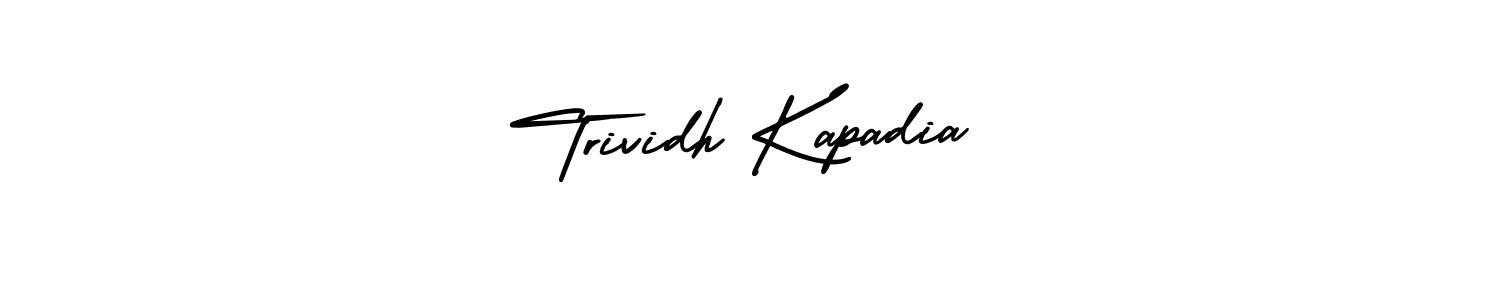 How to Draw Trividh Kapadia signature style? AmerikaSignatureDemo-Regular is a latest design signature styles for name Trividh Kapadia. Trividh Kapadia signature style 3 images and pictures png