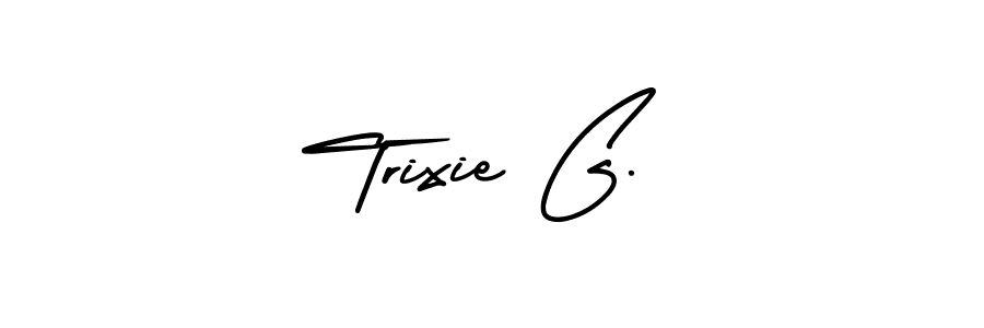 How to Draw Trixie G. signature style? AmerikaSignatureDemo-Regular is a latest design signature styles for name Trixie G.. Trixie G. signature style 3 images and pictures png