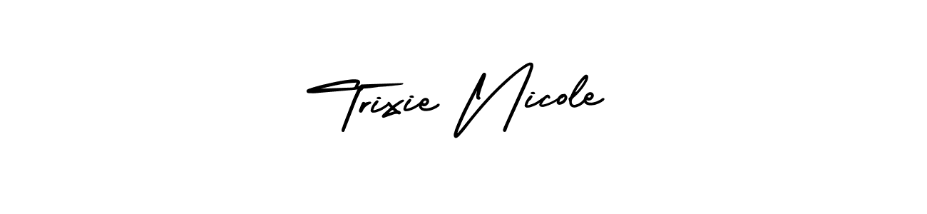 This is the best signature style for the Trixie Nicole name. Also you like these signature font (AmerikaSignatureDemo-Regular). Mix name signature. Trixie Nicole signature style 3 images and pictures png