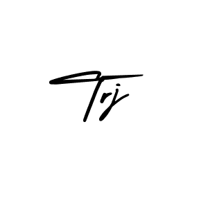 Use a signature maker to create a handwritten signature online. With this signature software, you can design (AmerikaSignatureDemo-Regular) your own signature for name Trj. Trj signature style 3 images and pictures png