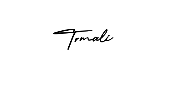 You should practise on your own different ways (AmerikaSignatureDemo-Regular) to write your name (Trmali) in signature. don't let someone else do it for you. Trmali signature style 3 images and pictures png