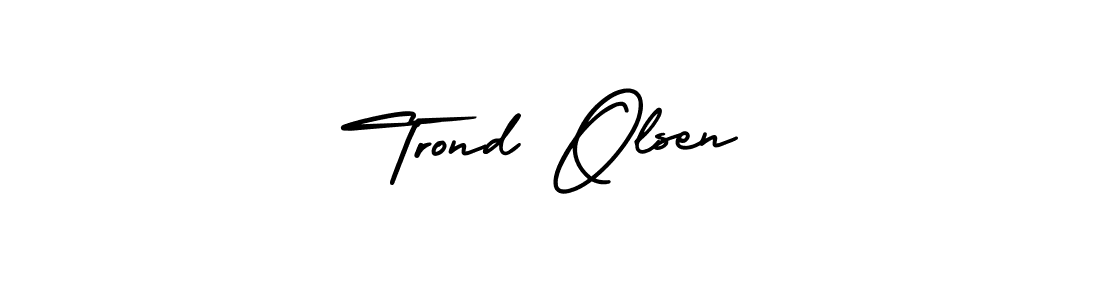 It looks lik you need a new signature style for name Trond Olsen. Design unique handwritten (AmerikaSignatureDemo-Regular) signature with our free signature maker in just a few clicks. Trond Olsen signature style 3 images and pictures png