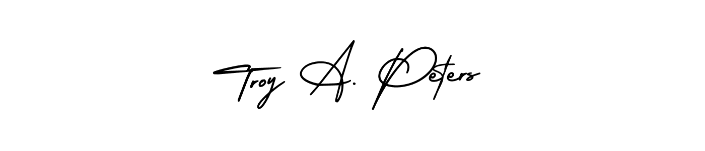 Make a beautiful signature design for name Troy A. Peters. With this signature (AmerikaSignatureDemo-Regular) style, you can create a handwritten signature for free. Troy A. Peters signature style 3 images and pictures png