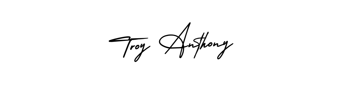 How to make Troy Anthony name signature. Use AmerikaSignatureDemo-Regular style for creating short signs online. This is the latest handwritten sign. Troy Anthony signature style 3 images and pictures png