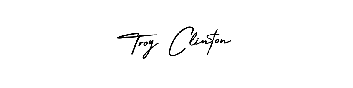 The best way (AmerikaSignatureDemo-Regular) to make a short signature is to pick only two or three words in your name. The name Troy Clinton include a total of six letters. For converting this name. Troy Clinton signature style 3 images and pictures png