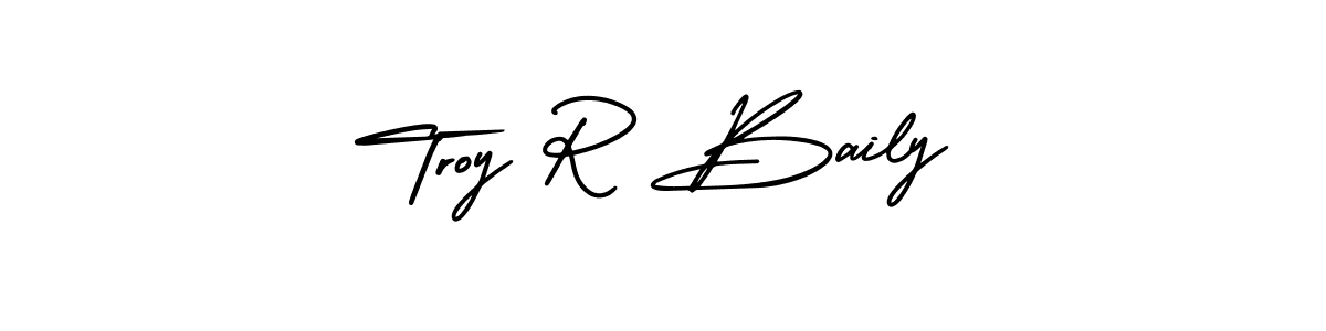 Make a beautiful signature design for name Troy R Baily. With this signature (AmerikaSignatureDemo-Regular) style, you can create a handwritten signature for free. Troy R Baily signature style 3 images and pictures png