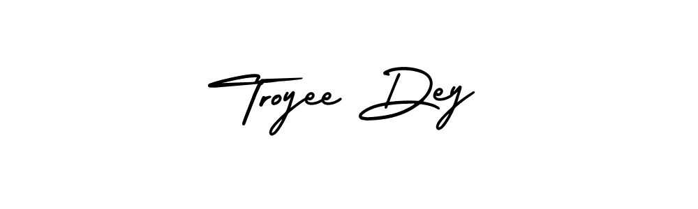 Use a signature maker to create a handwritten signature online. With this signature software, you can design (AmerikaSignatureDemo-Regular) your own signature for name Troyee Dey. Troyee Dey signature style 3 images and pictures png