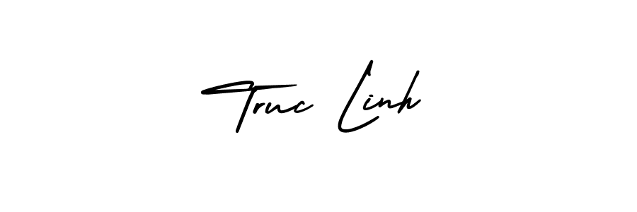 Truc Linh stylish signature style. Best Handwritten Sign (AmerikaSignatureDemo-Regular) for my name. Handwritten Signature Collection Ideas for my name Truc Linh. Truc Linh signature style 3 images and pictures png