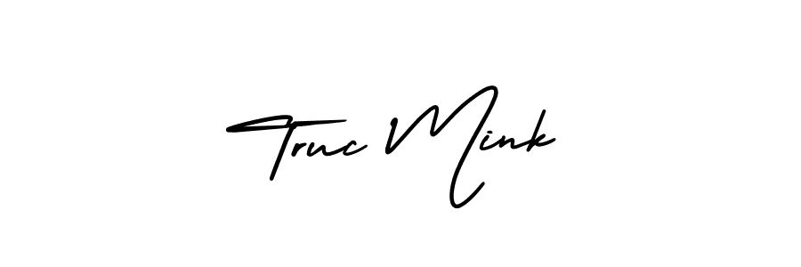 Create a beautiful signature design for name Truc Mink. With this signature (AmerikaSignatureDemo-Regular) fonts, you can make a handwritten signature for free. Truc Mink signature style 3 images and pictures png