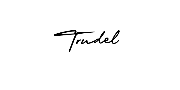 It looks lik you need a new signature style for name Trudel. Design unique handwritten (AmerikaSignatureDemo-Regular) signature with our free signature maker in just a few clicks. Trudel signature style 3 images and pictures png