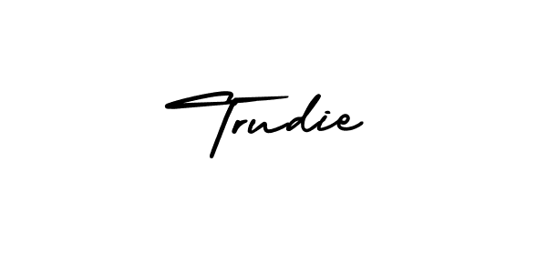 Best and Professional Signature Style for Trudie. AmerikaSignatureDemo-Regular Best Signature Style Collection. Trudie signature style 3 images and pictures png