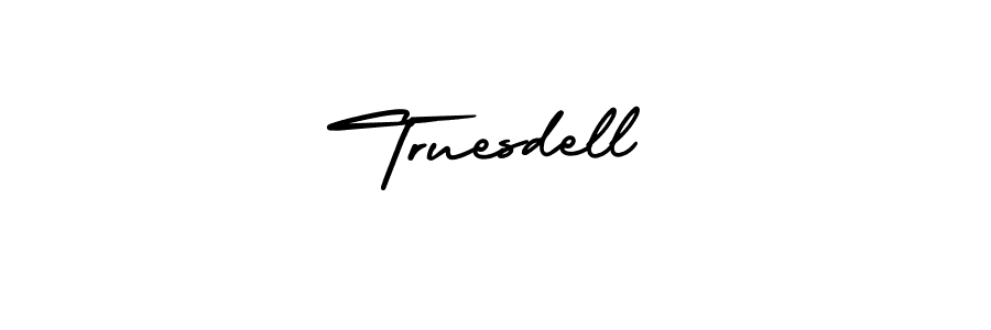 How to make Truesdell name signature. Use AmerikaSignatureDemo-Regular style for creating short signs online. This is the latest handwritten sign. Truesdell signature style 3 images and pictures png