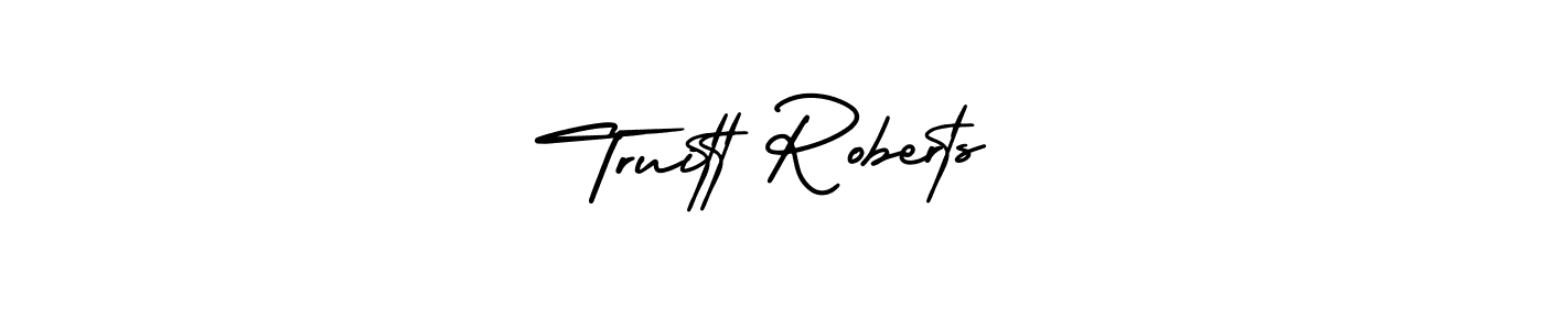 How to make Truitt Roberts name signature. Use AmerikaSignatureDemo-Regular style for creating short signs online. This is the latest handwritten sign. Truitt Roberts signature style 3 images and pictures png