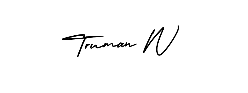 How to make Truman W signature? AmerikaSignatureDemo-Regular is a professional autograph style. Create handwritten signature for Truman W name. Truman W signature style 3 images and pictures png