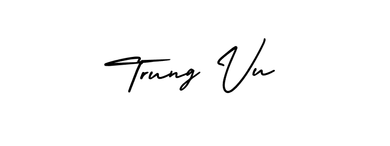 The best way (AmerikaSignatureDemo-Regular) to make a short signature is to pick only two or three words in your name. The name Trung Vu include a total of six letters. For converting this name. Trung Vu signature style 3 images and pictures png