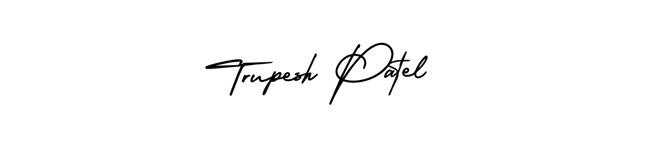 How to make Trupesh Patel name signature. Use AmerikaSignatureDemo-Regular style for creating short signs online. This is the latest handwritten sign. Trupesh Patel signature style 3 images and pictures png