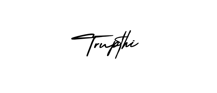 Use a signature maker to create a handwritten signature online. With this signature software, you can design (AmerikaSignatureDemo-Regular) your own signature for name Trupthi. Trupthi signature style 3 images and pictures png